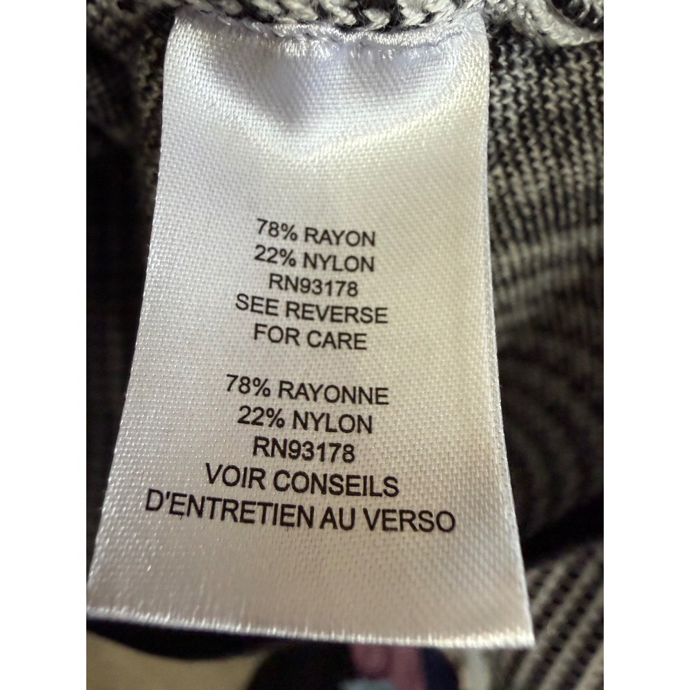 T Tahari Womens Black White Houndstooth Check Mock Neck Knit Sweater Size L - Picture 4 of 10